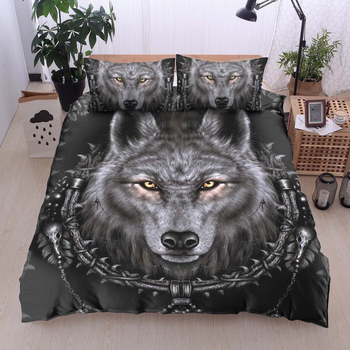 Wolf Cotton Bed Sheets Spread Comforter Duvet Cover Cotton Bed Sheets Spread Comforter Bedding Set
