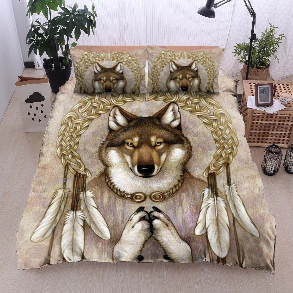 Wolf Cotton Bed Sheets Spread Comforter Duvet Cover Cotton Bed Sheets Spread Comforter Bedding Set