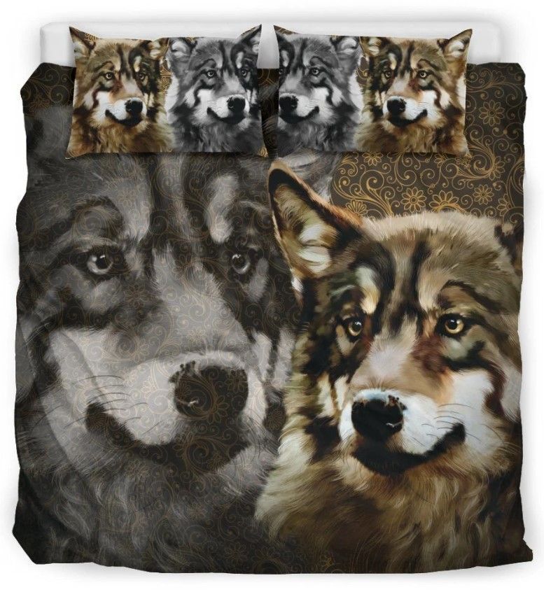 Wolf Black Bedding Set