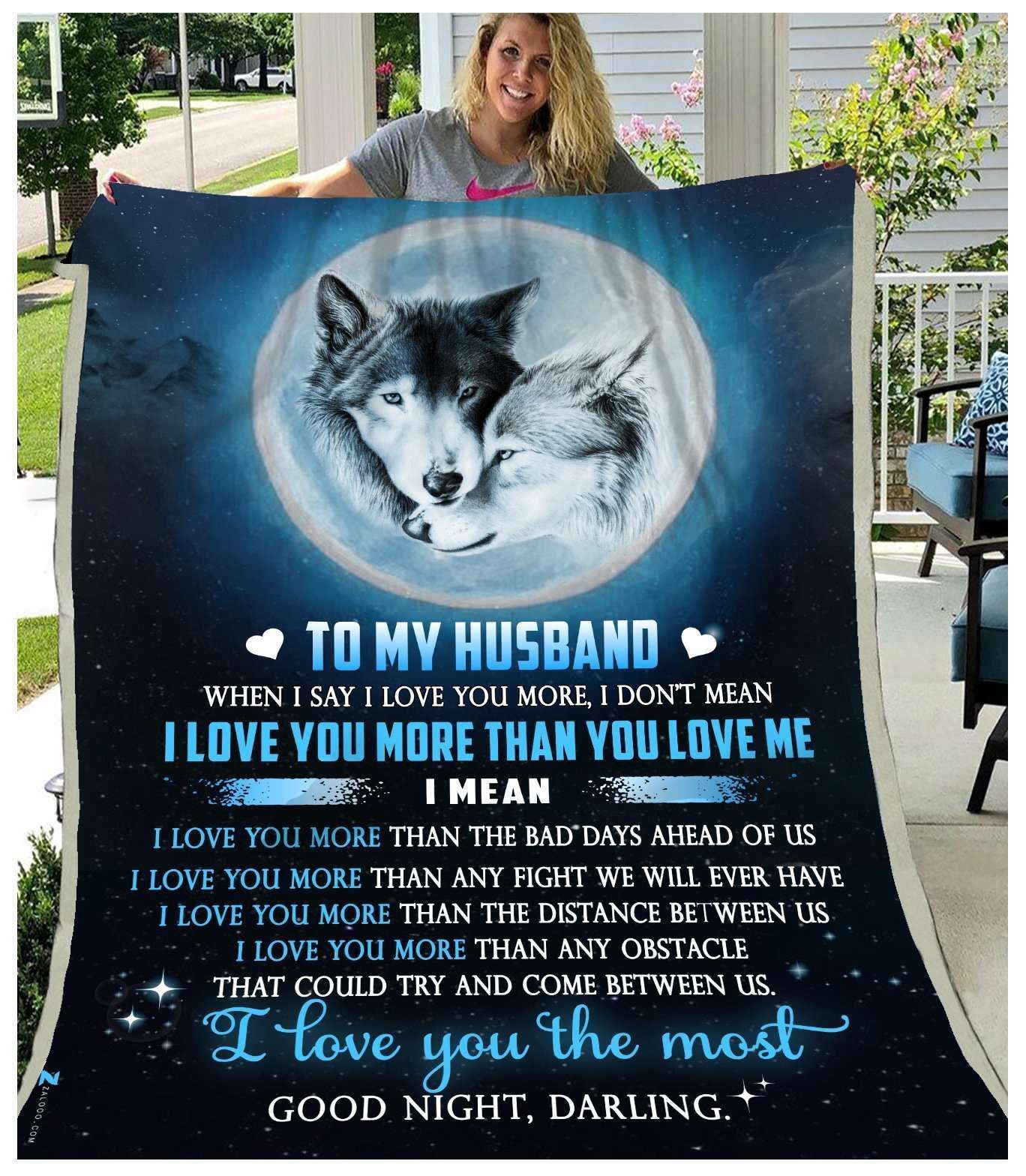 Wolf Blanket Gift For Husband I Love You The Most