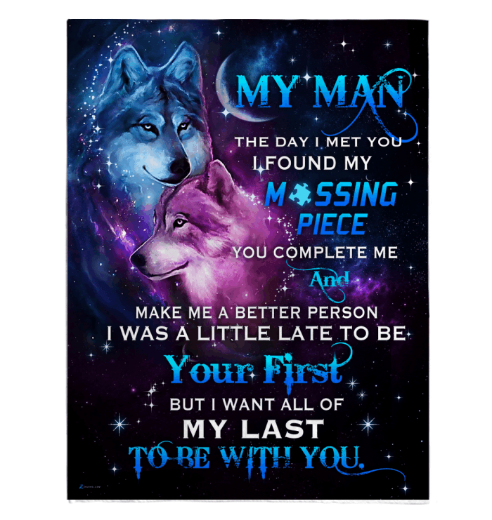 Wolf Blanket Giving Your Man You Make Me A Better Person