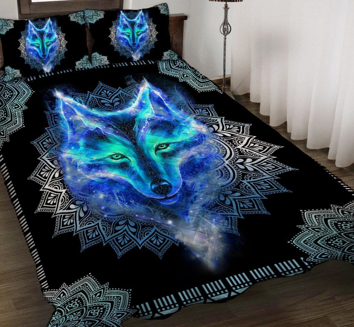 Wolf Blue Mandala Bedding Set