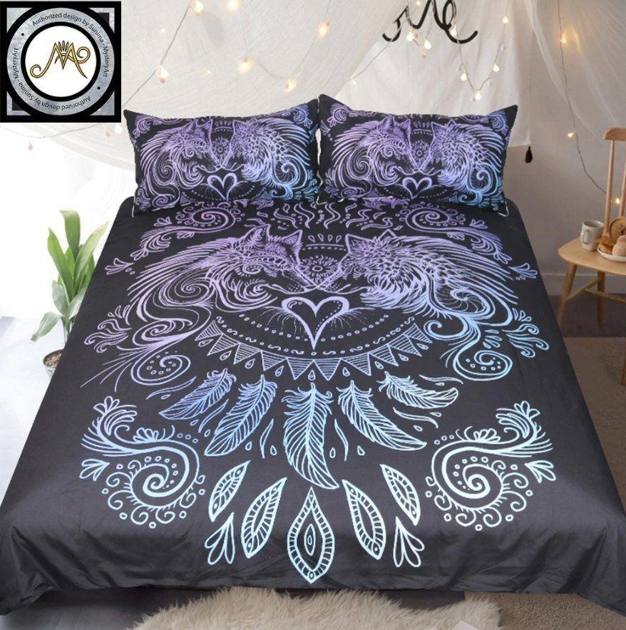 Wolf Bohemian Bedding Set