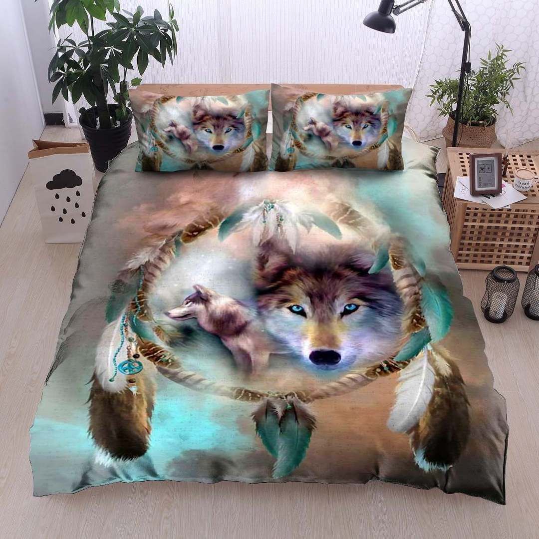 Wolf Twin Queen King Cotton Bed Sheets Spread Comforter Bedding Set