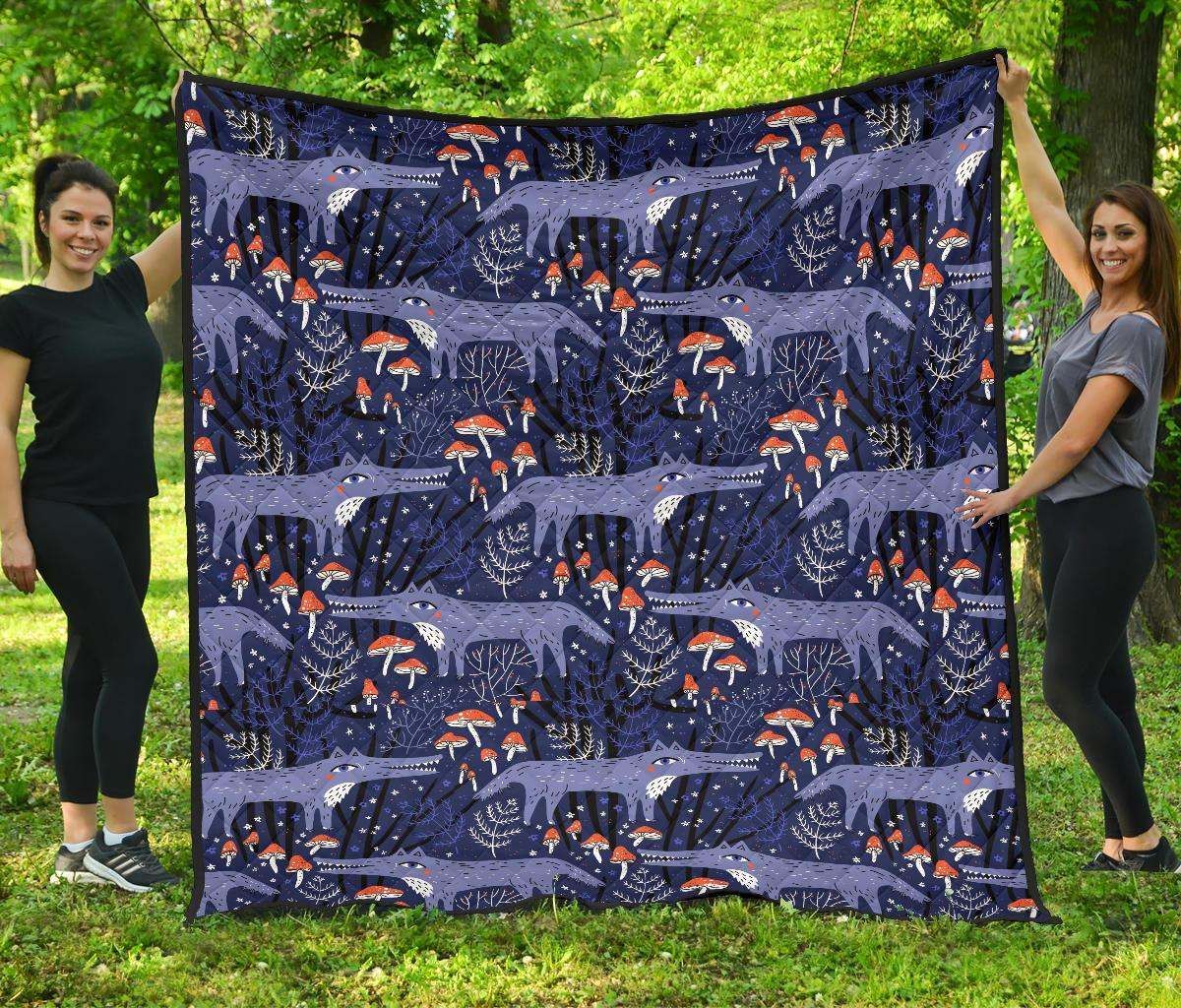 Wolf Cartoon CL12100751MDQ Quilt Blanket