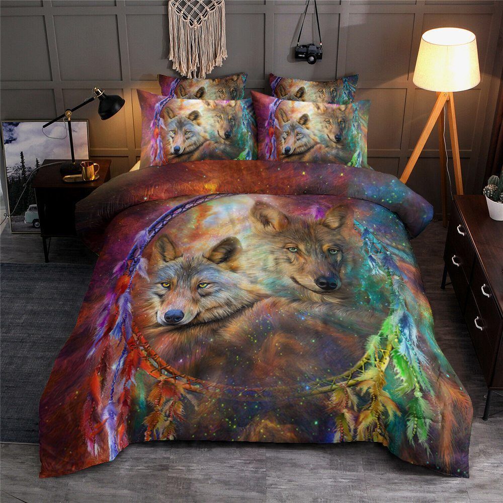 Wolf Cotton Bed Sheets Spread Comforter Bedding Set