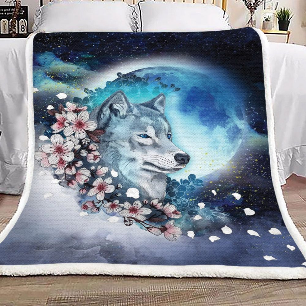 Wolf Sherpa Fleece Blanket