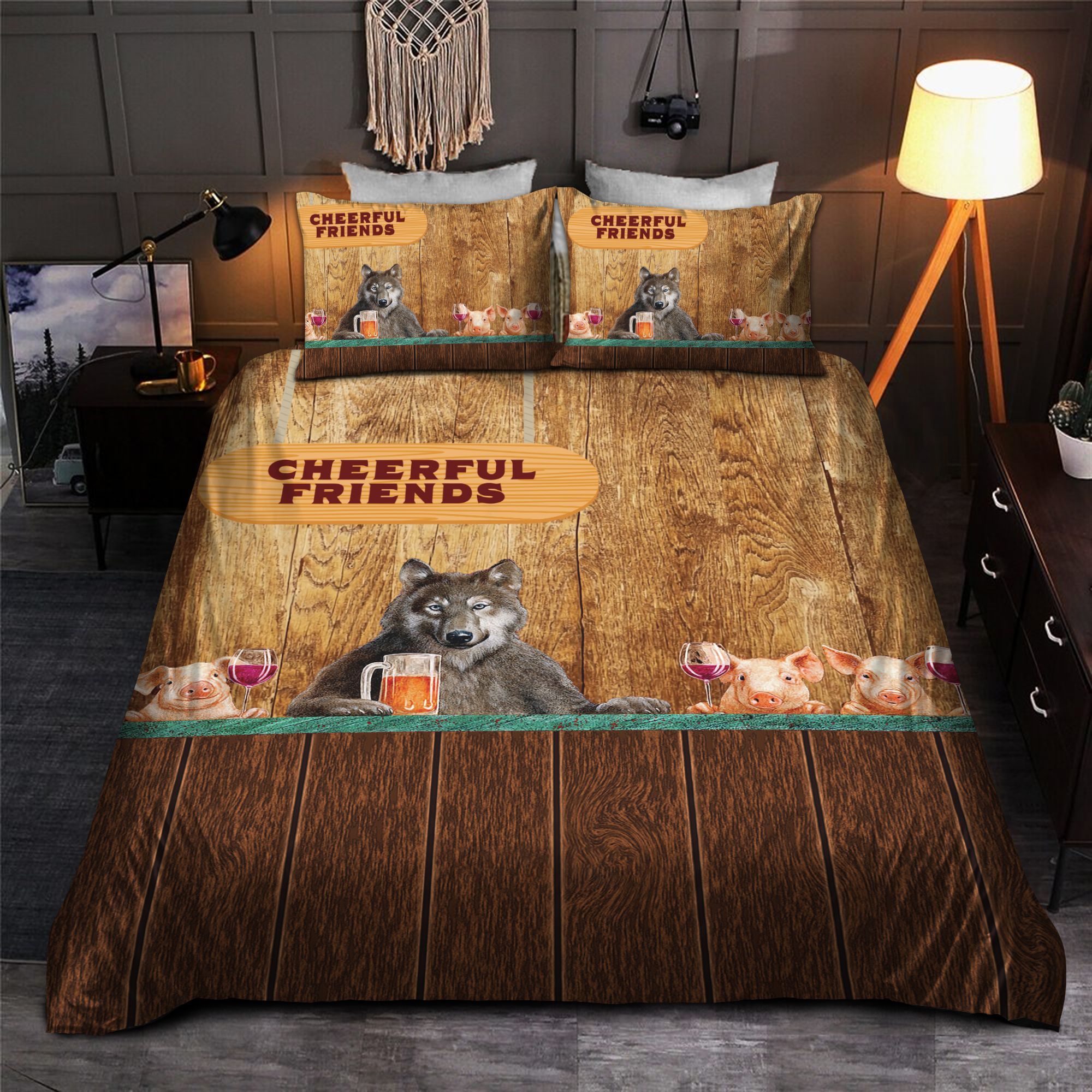 Wolf Cheer Friend Bedding Set