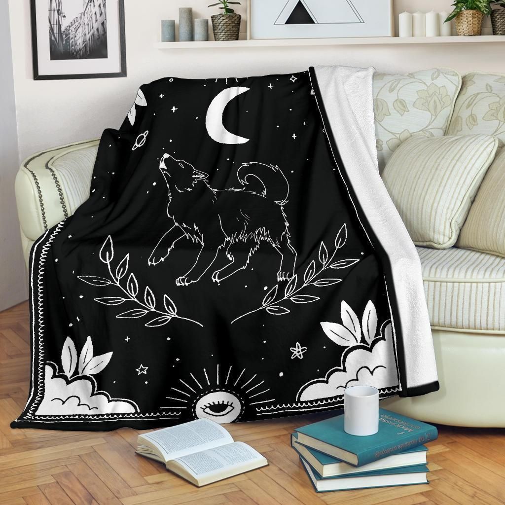 Wolf Sherpa Fleece Blanket