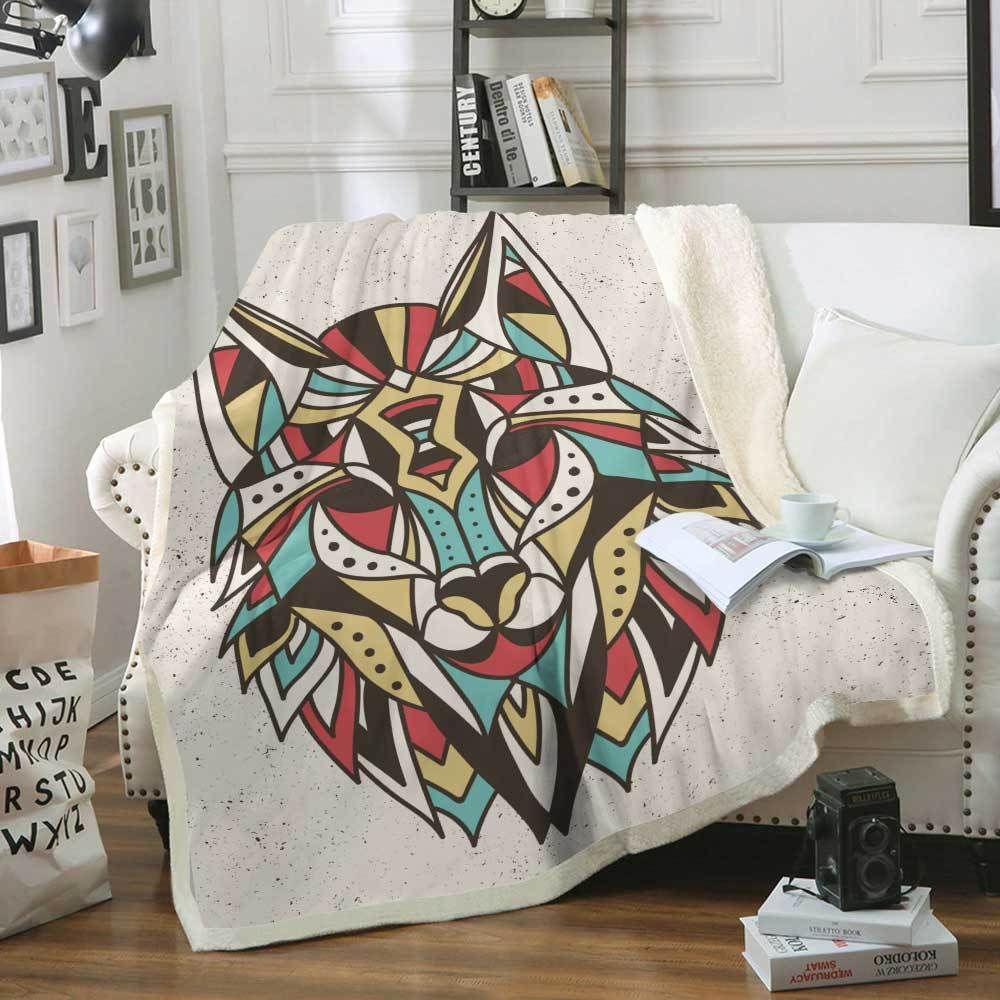 Wolf Sherpa Fleece Blanket