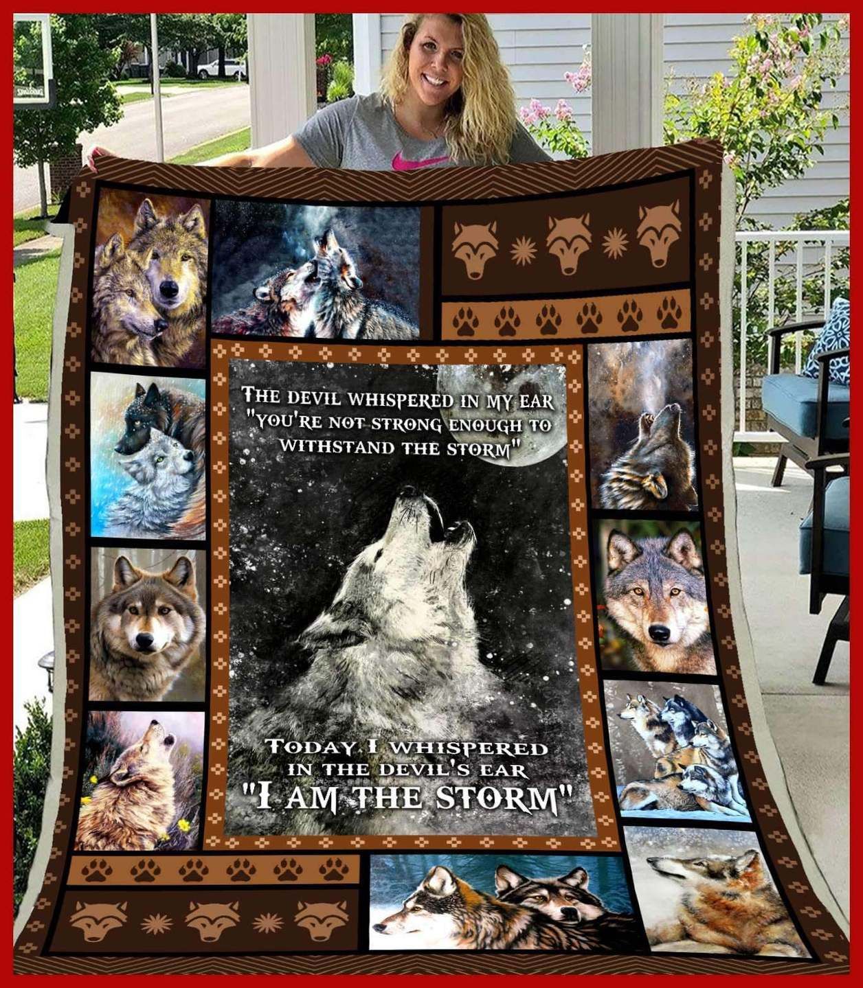 Wolf Sherpa Fleece Blanket