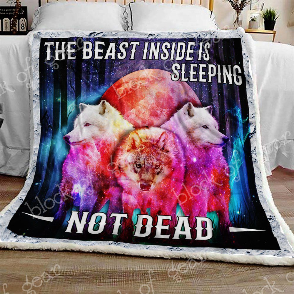 Wolf Sherpa Fleece Blanket