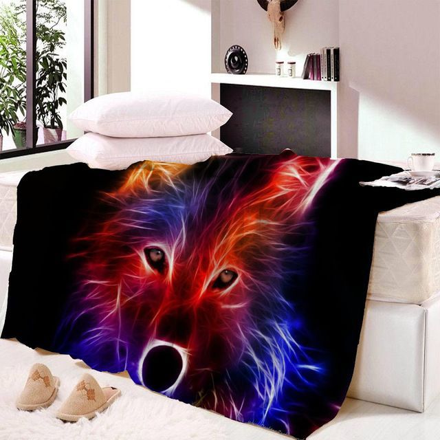 Wolf Sherpa Fleece Blanket