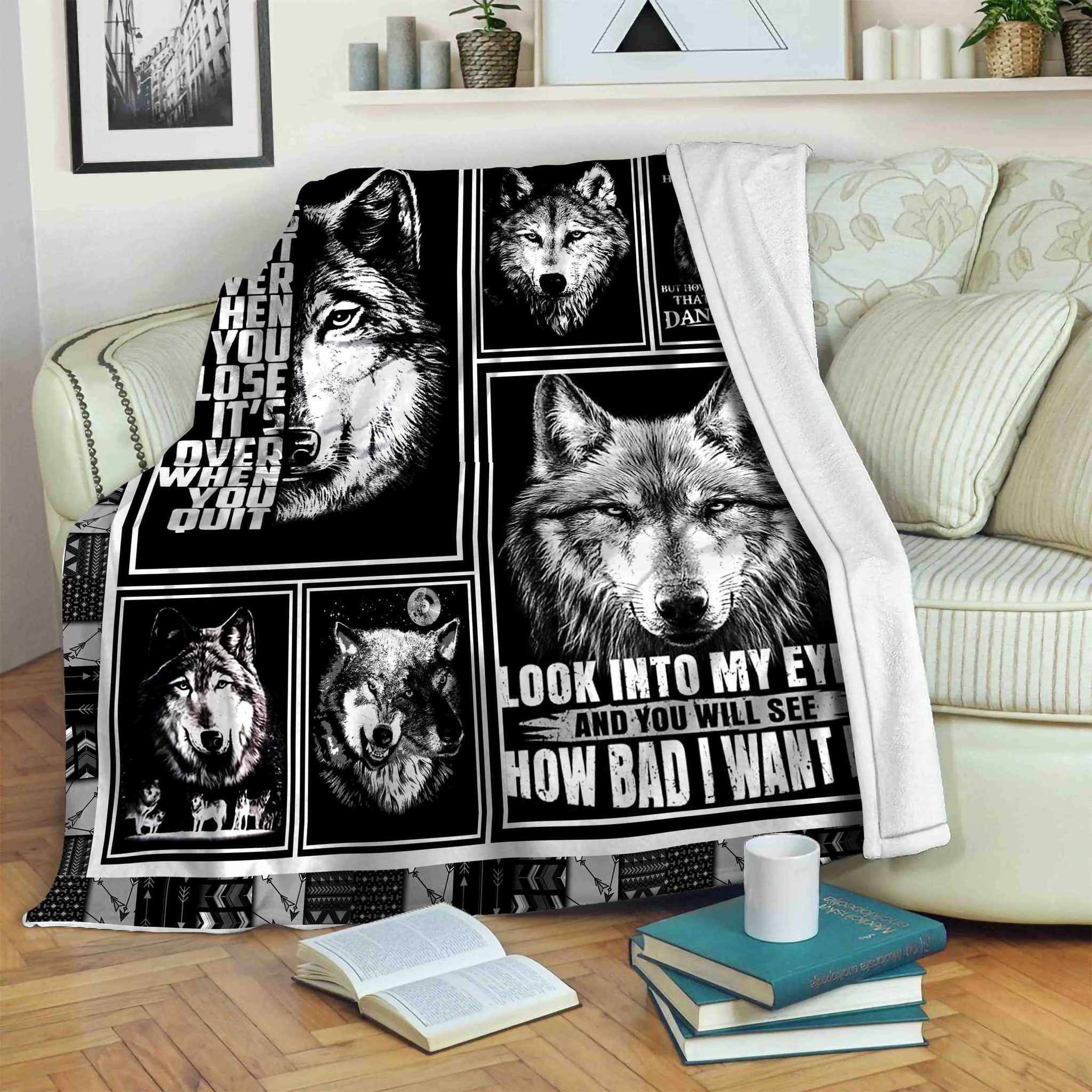Wolf Sherpa Fleece Blanket