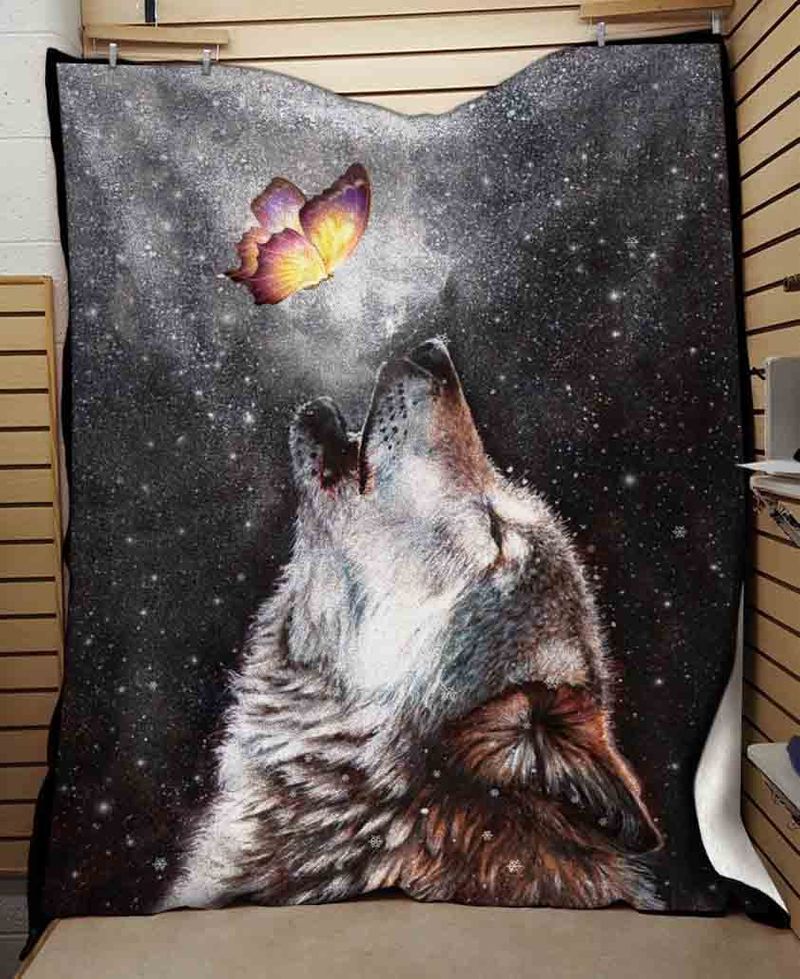 Wolf Sherpa Fleece Blanket