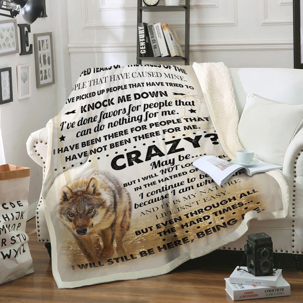 Wolf Sherpa Fleece Blanket