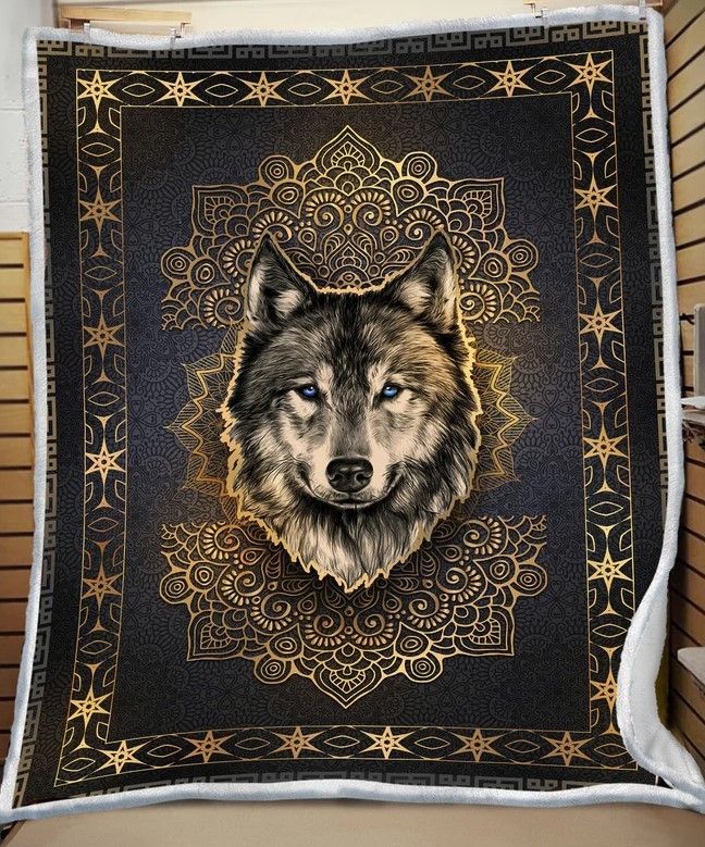 Wolf Sherpa Fleece Blanket