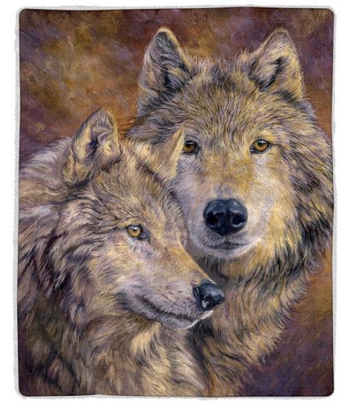 Wolf Sherpa Fleece Blanket