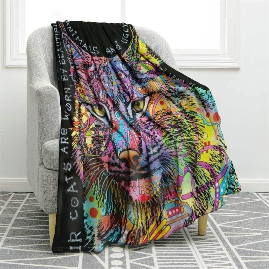 Wolf Sherpa Fleece Blanket