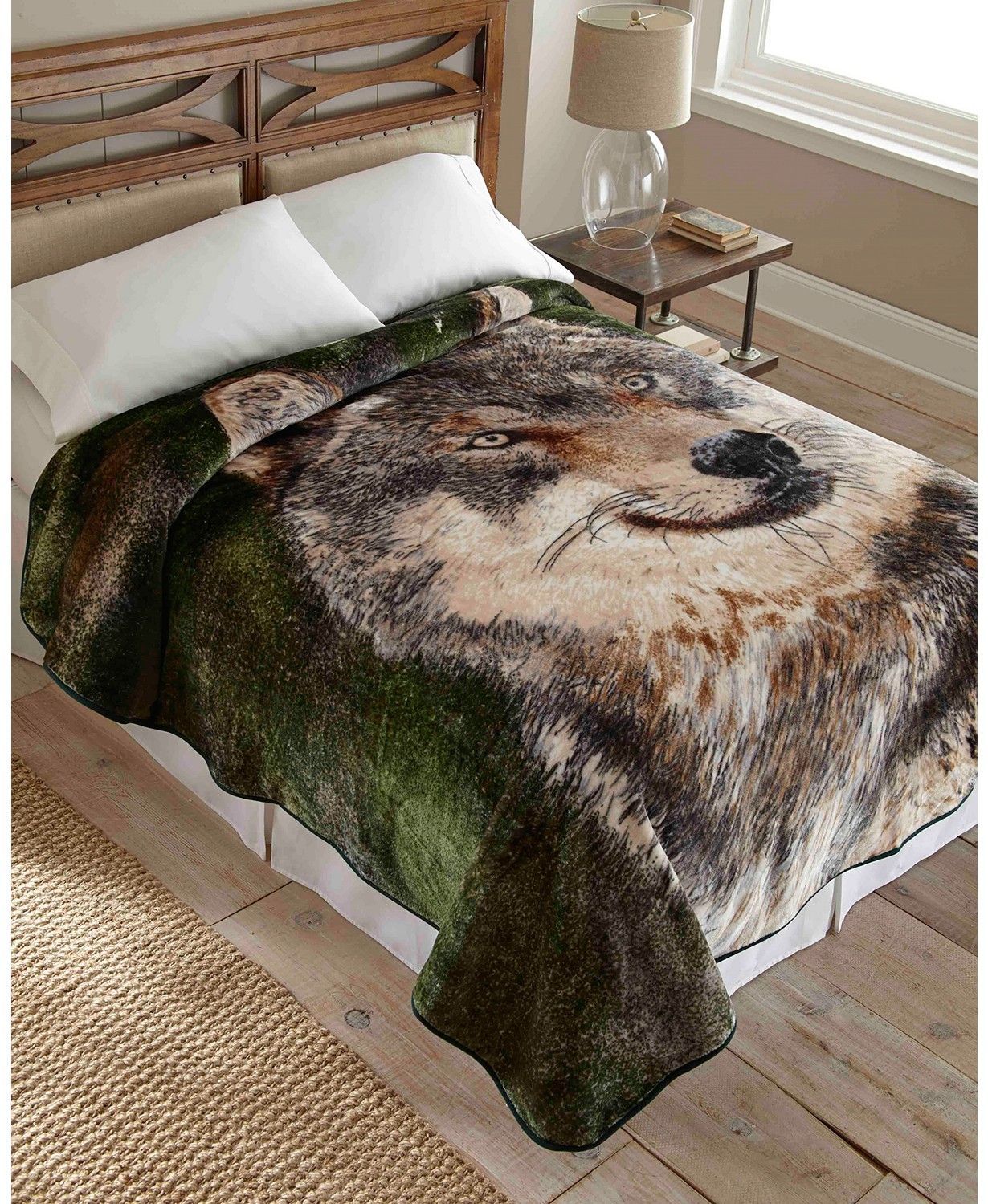Wolf Sherpa Fleece Blanket