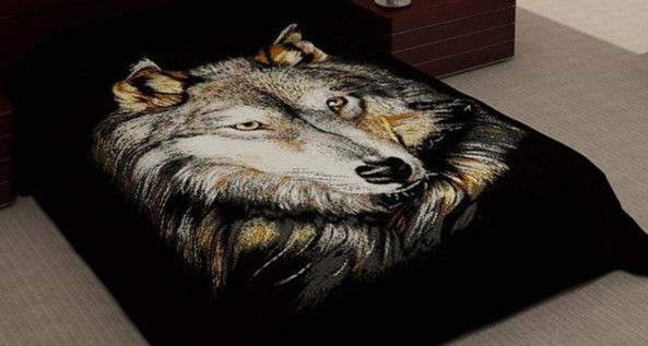 Wolf Sherpa Fleece Blanket