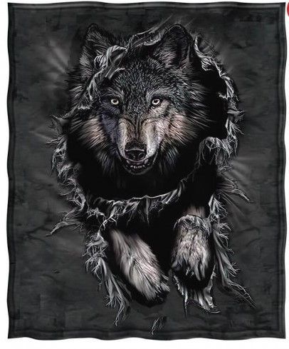 Wolf Sherpa Fleece Blanket
