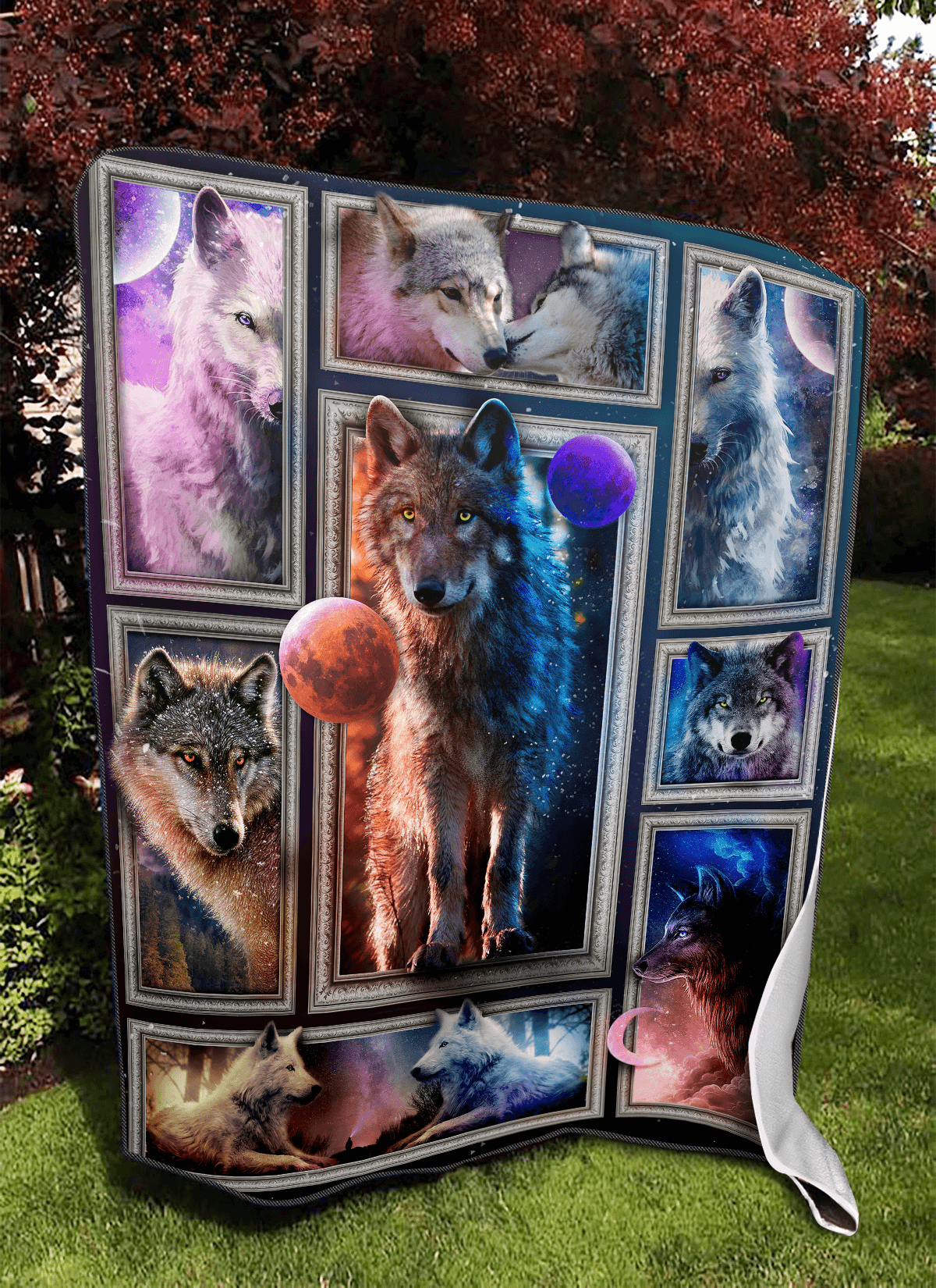 Wolf Sherpa Fleece Blanket