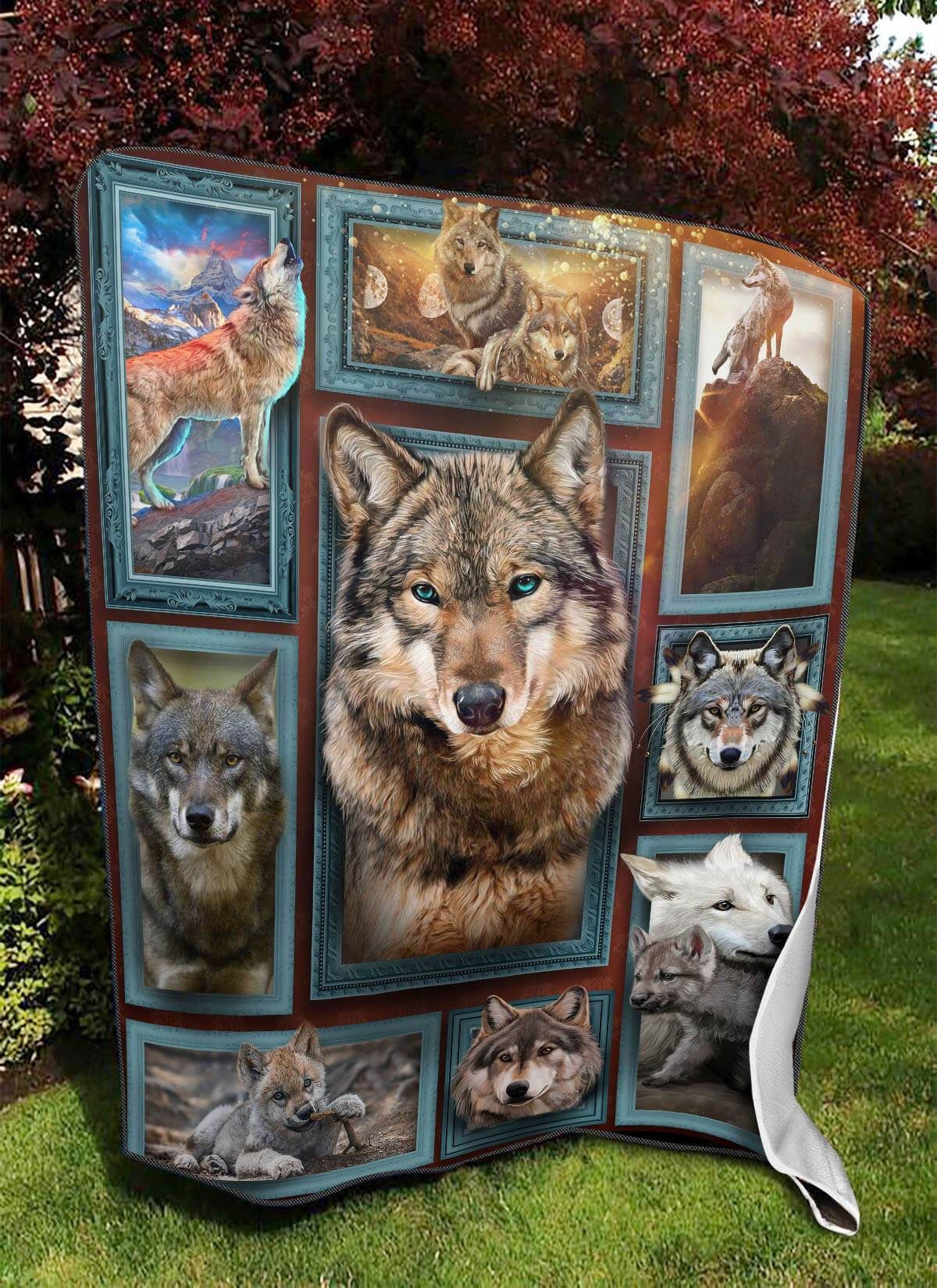 Wolf Sherpa Fleece Blanket