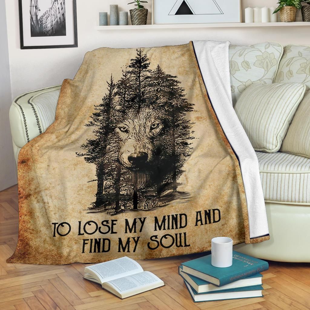 Wolf Sherpa Fleece Blanket