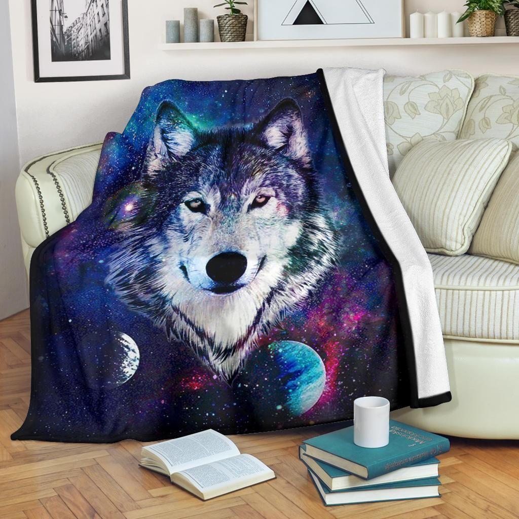Wolf Sherpa Fleece Blanket