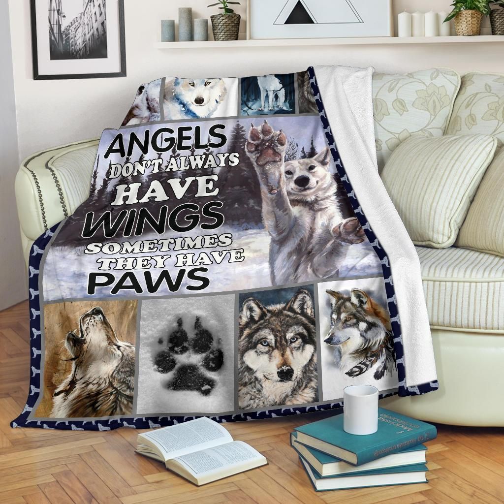 Wolf Sherpa Fleece Blanket
