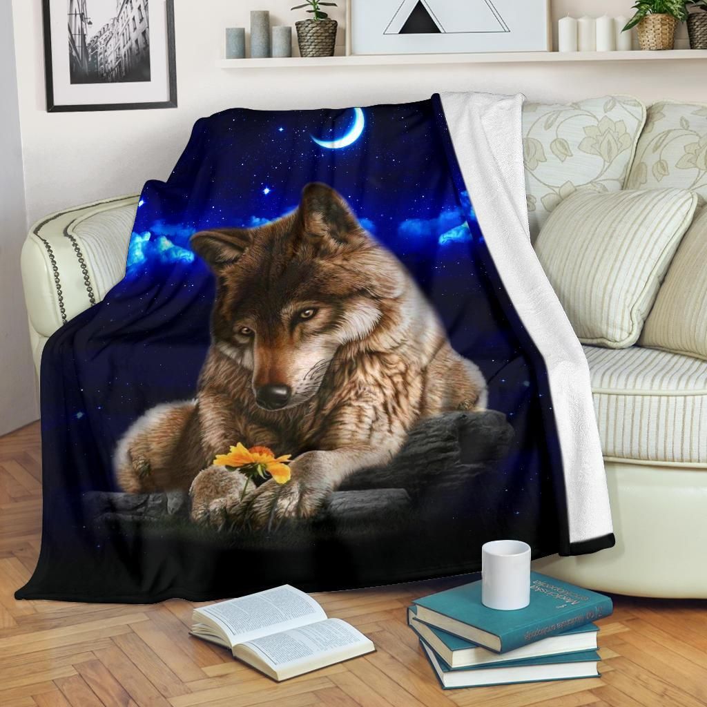 Wolf Sherpa Fleece Blanket