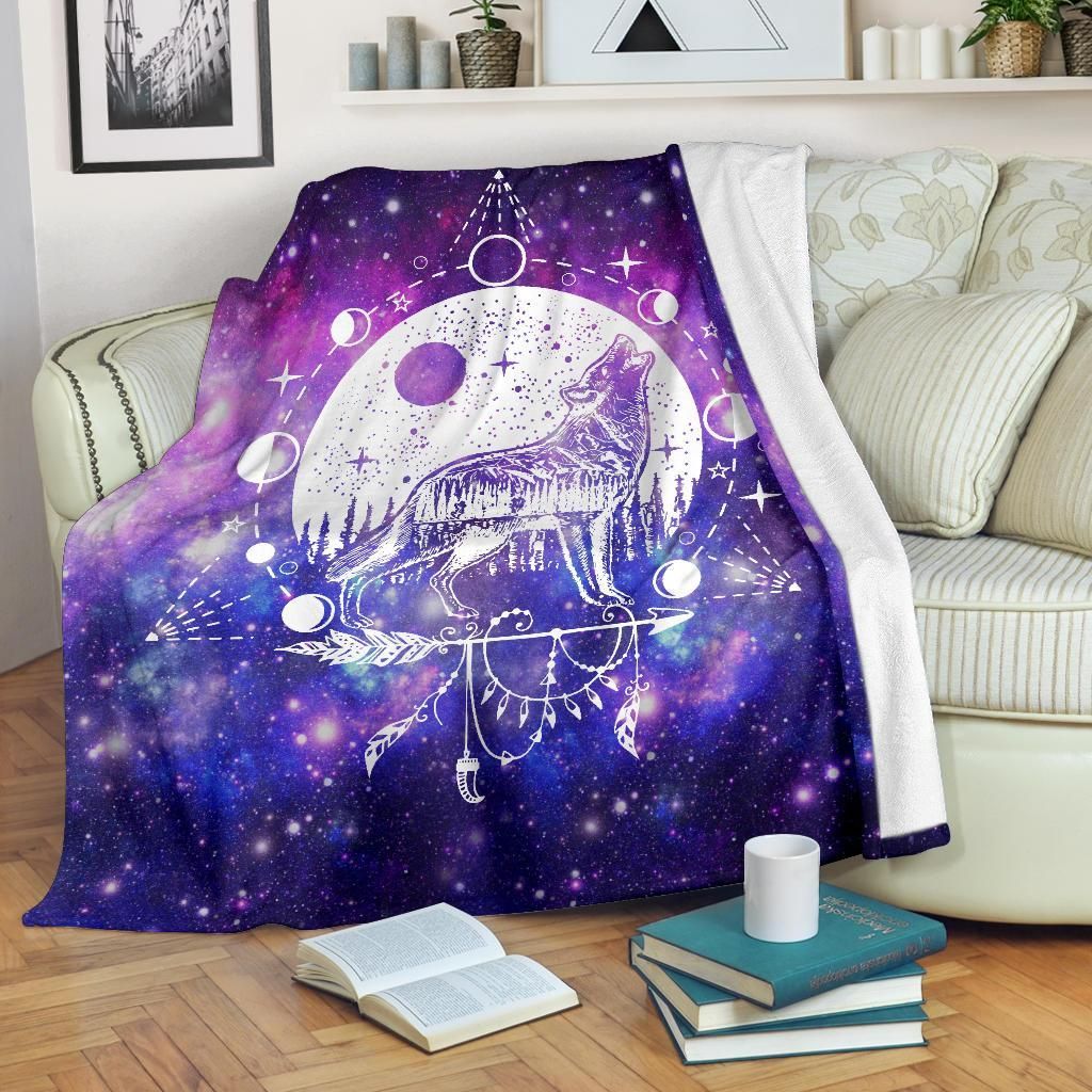 Wolf Sherpa Fleece Blanket