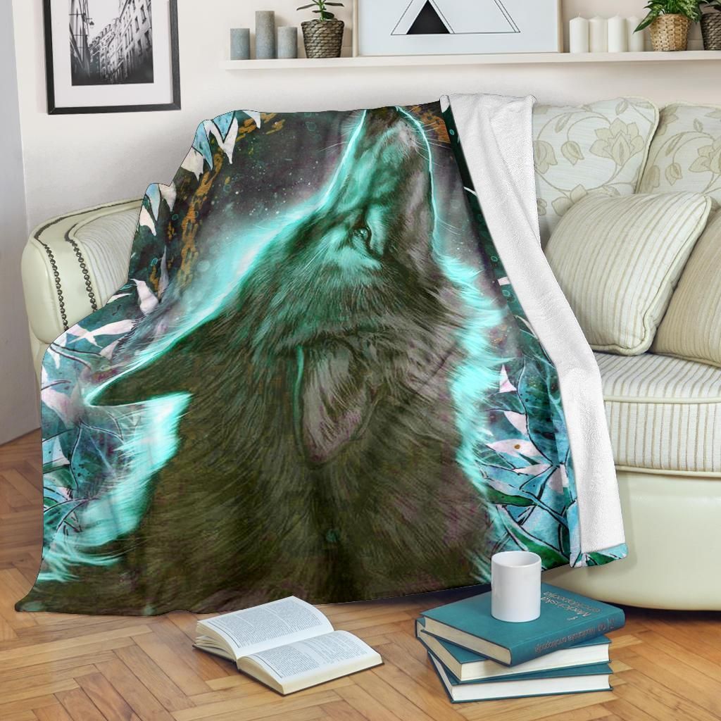 Wolf Sherpa Fleece Blanket