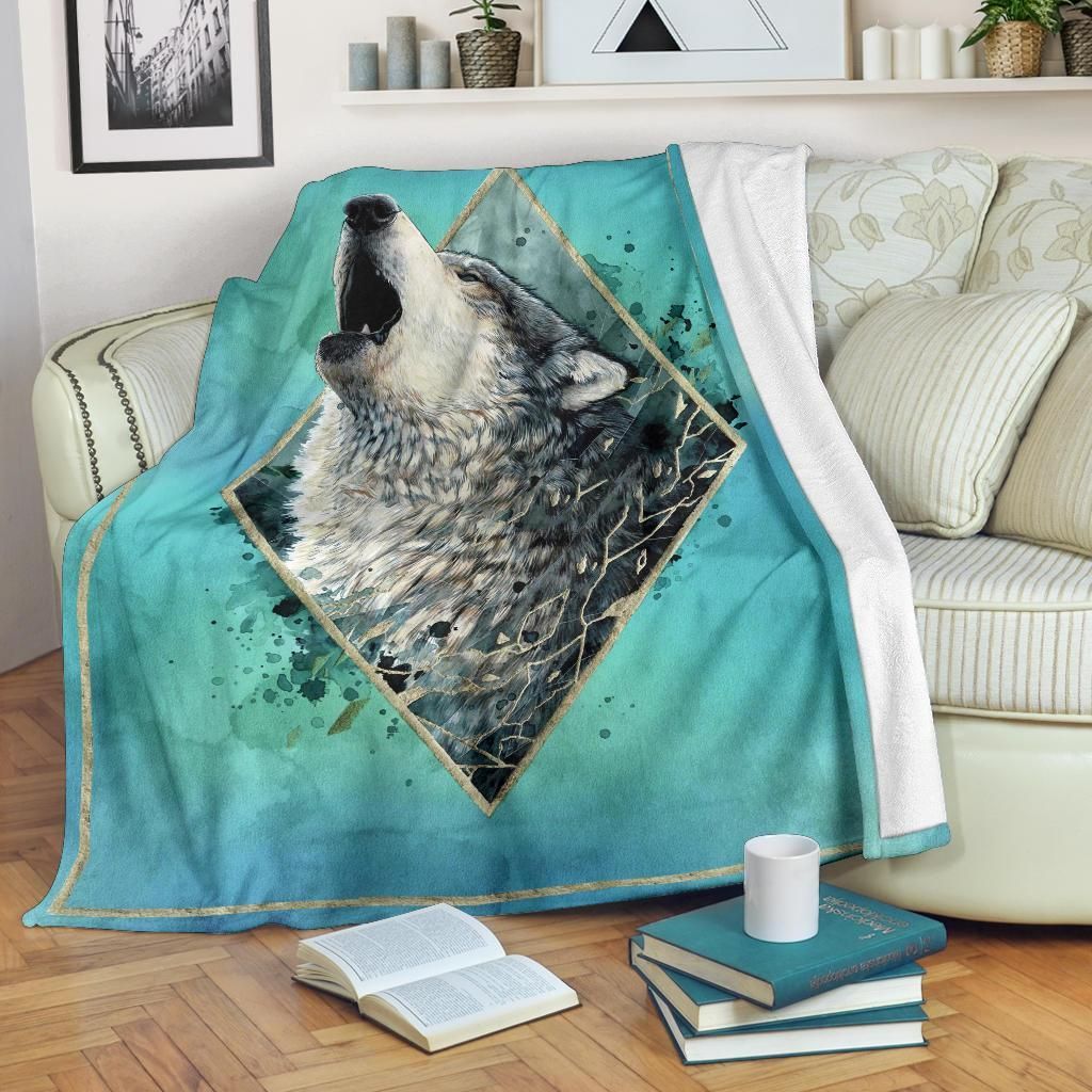 Wolf Sherpa Fleece Blanket