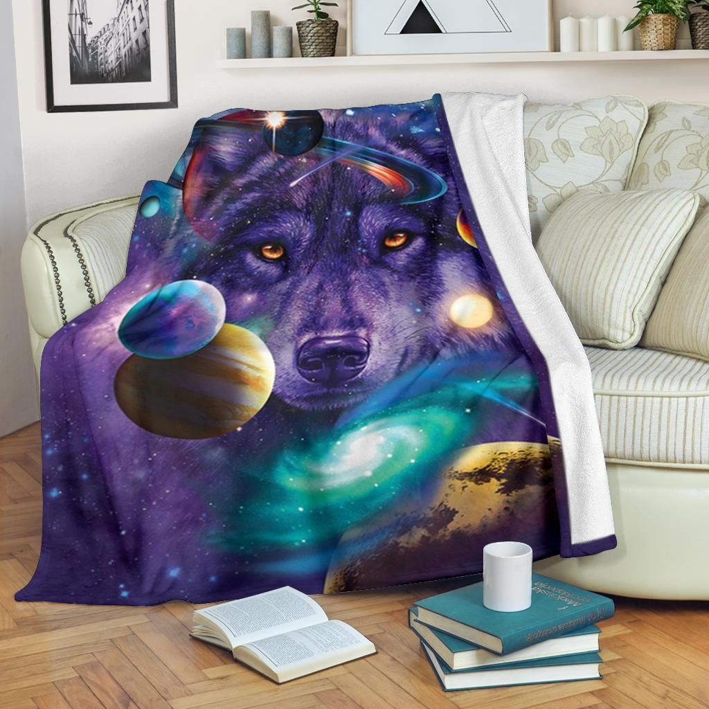 Wolf Sherpa Fleece Blanket
