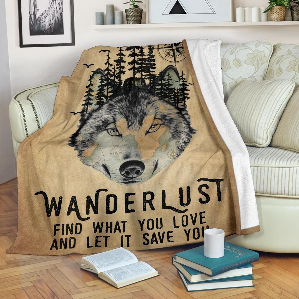 Wolf Sherpa Fleece Blanket