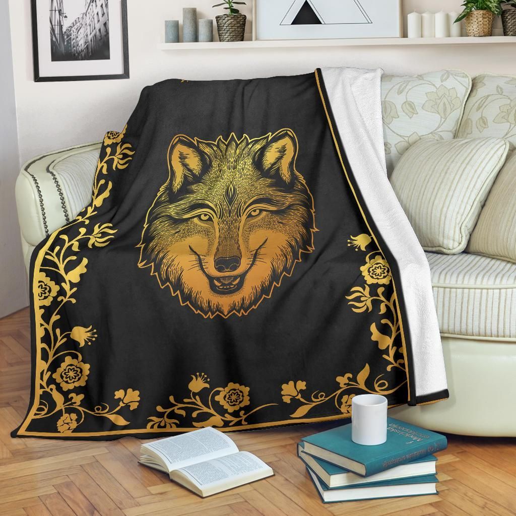 Wolf Sherpa Fleece Blanket