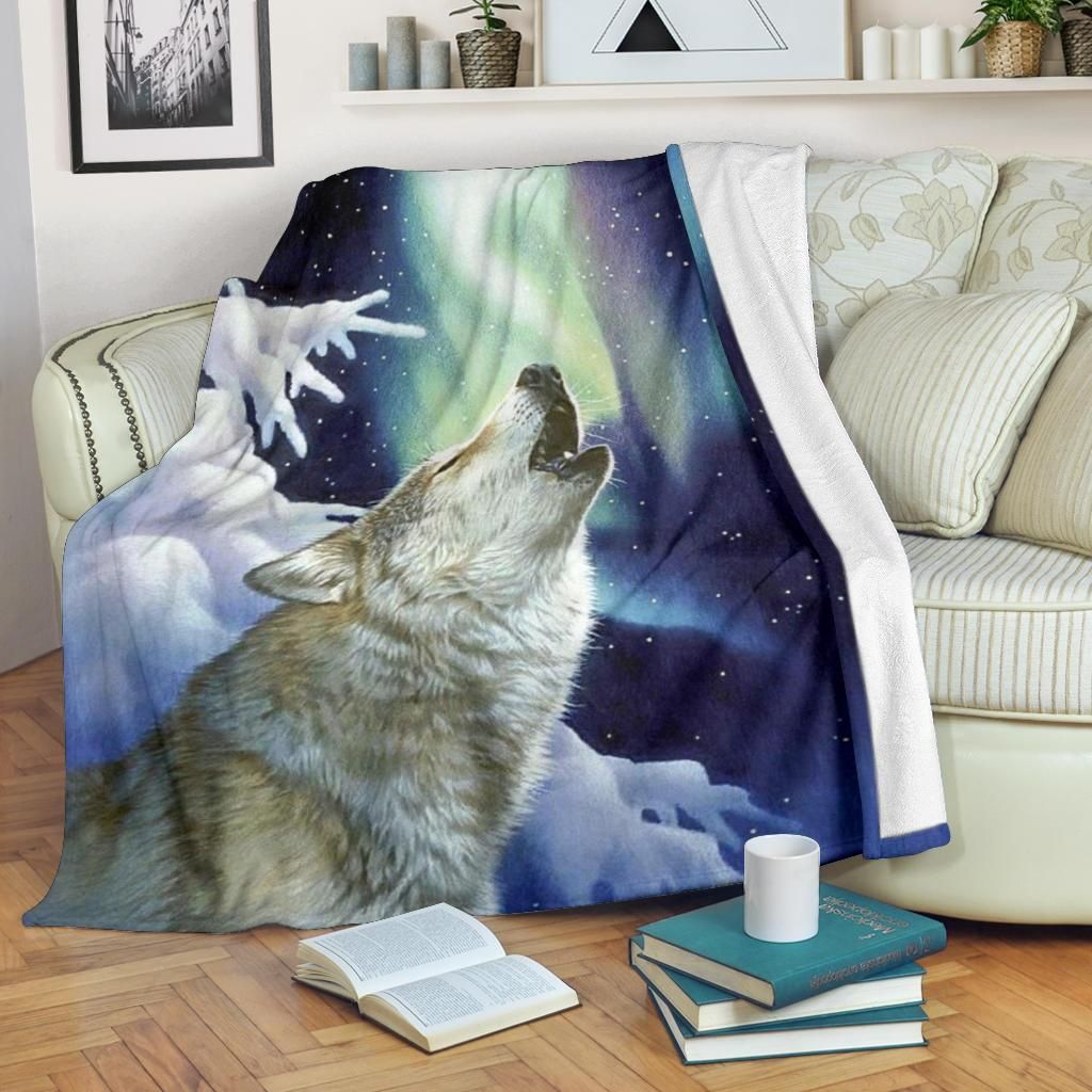 Wolf Sherpa Fleece Blanket