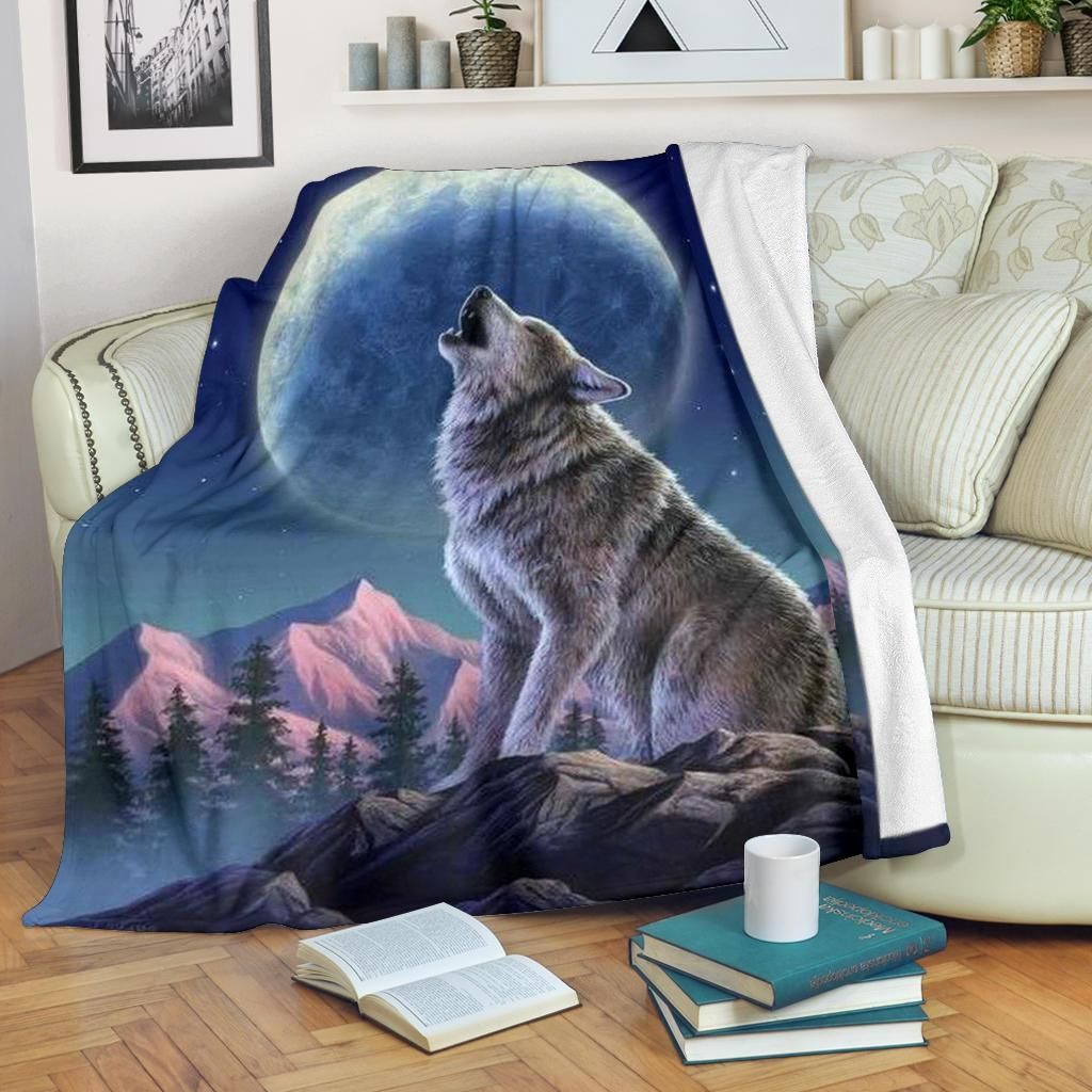 Wolf Sherpa Fleece Blanket