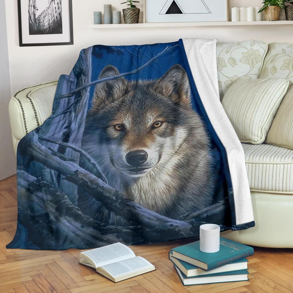 Wolf Sherpa Fleece Blanket