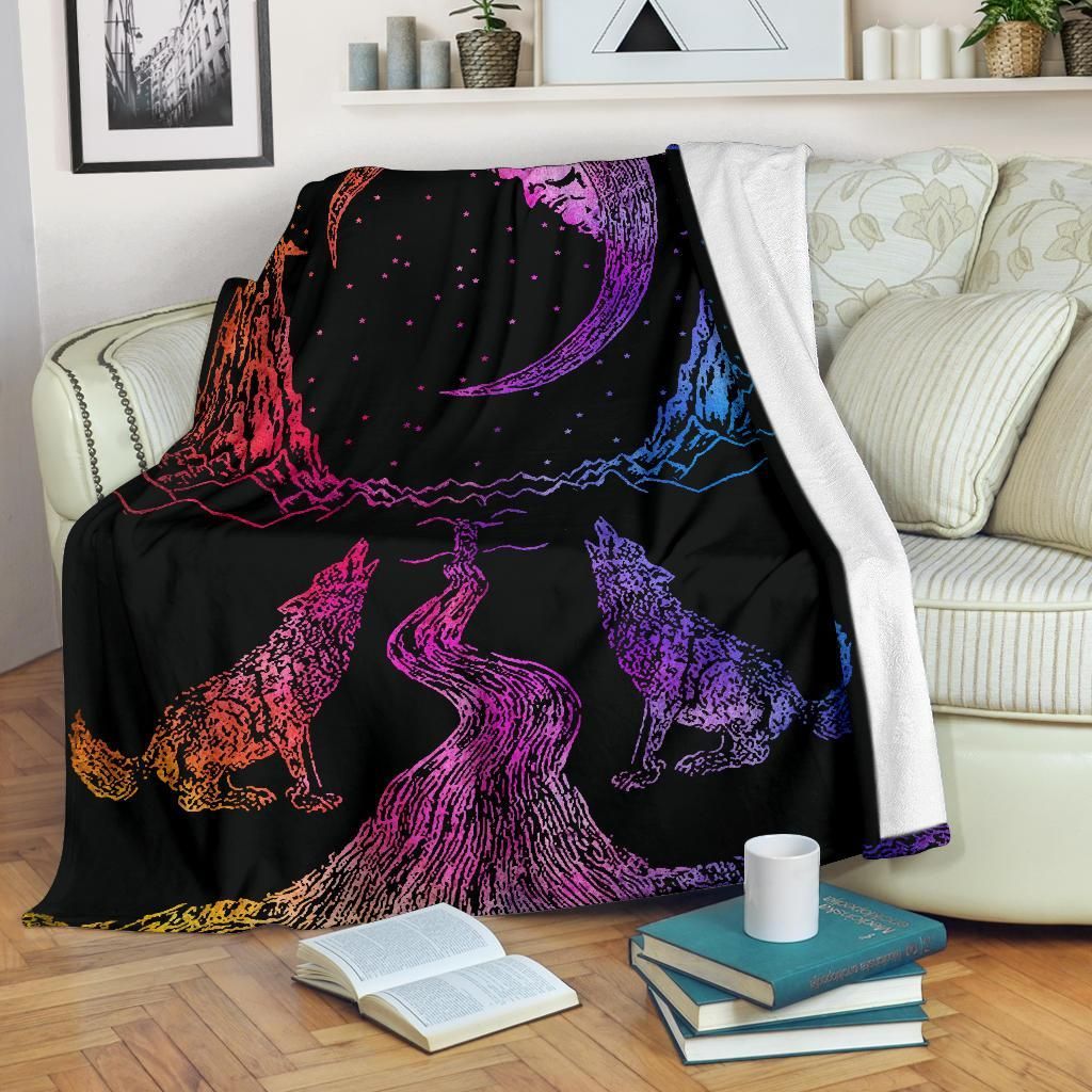 Wolf Sherpa Fleece Blanket