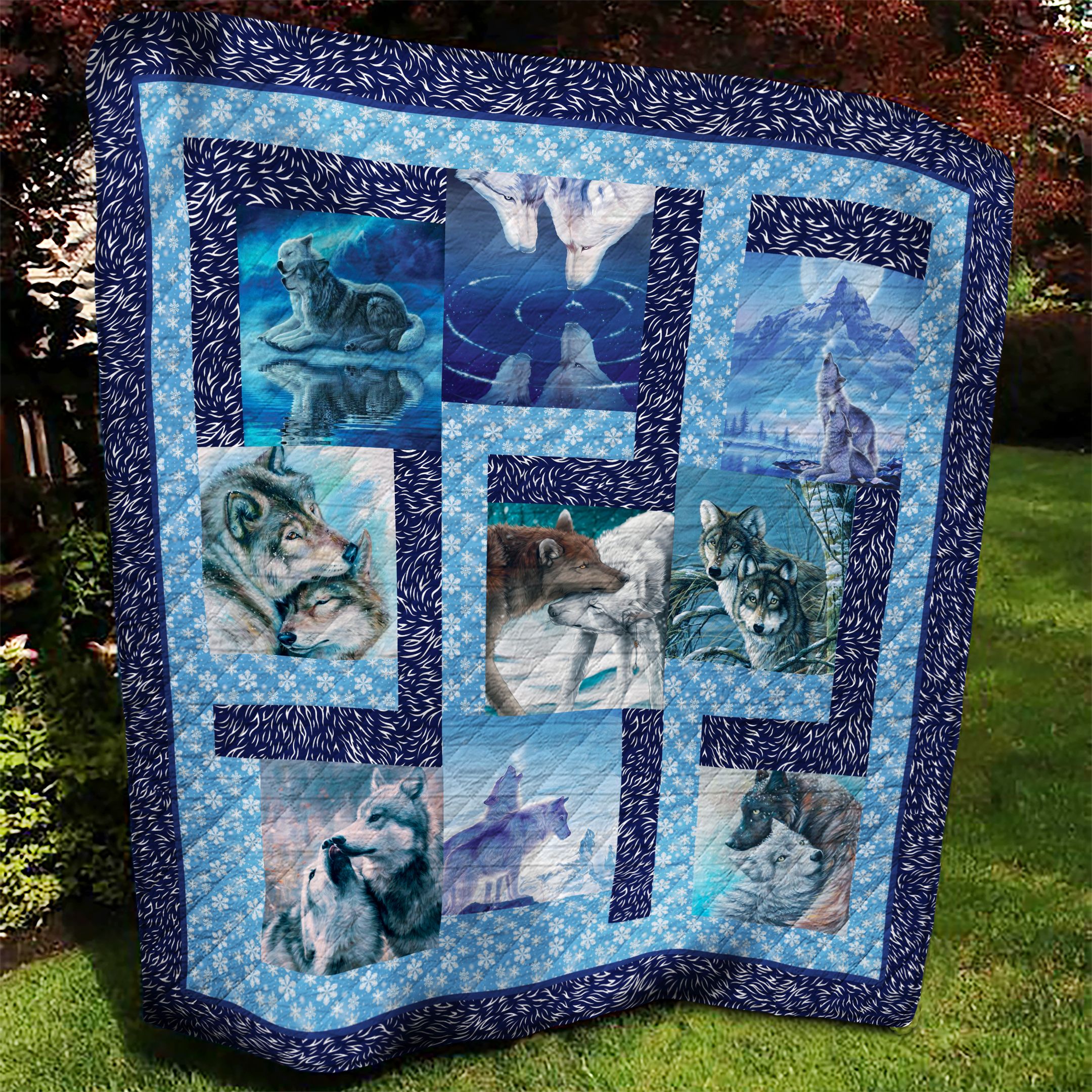Wolf Couple AAA110910TA Quilt Blanket