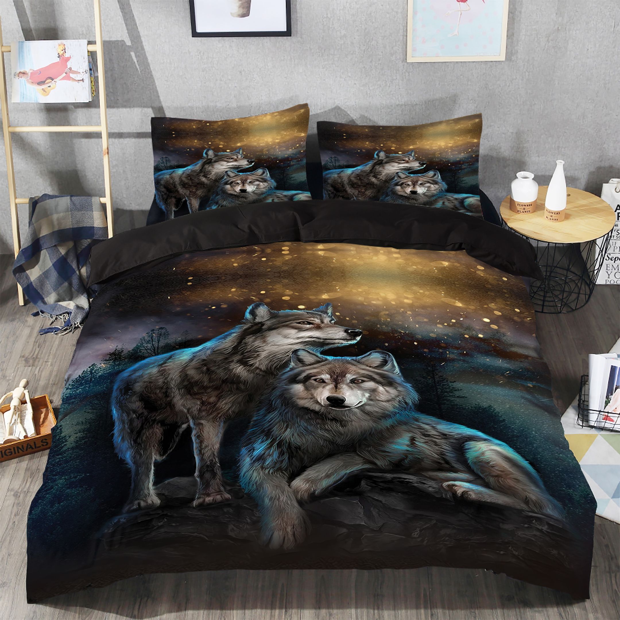 Wolf Couple Bedding Set
