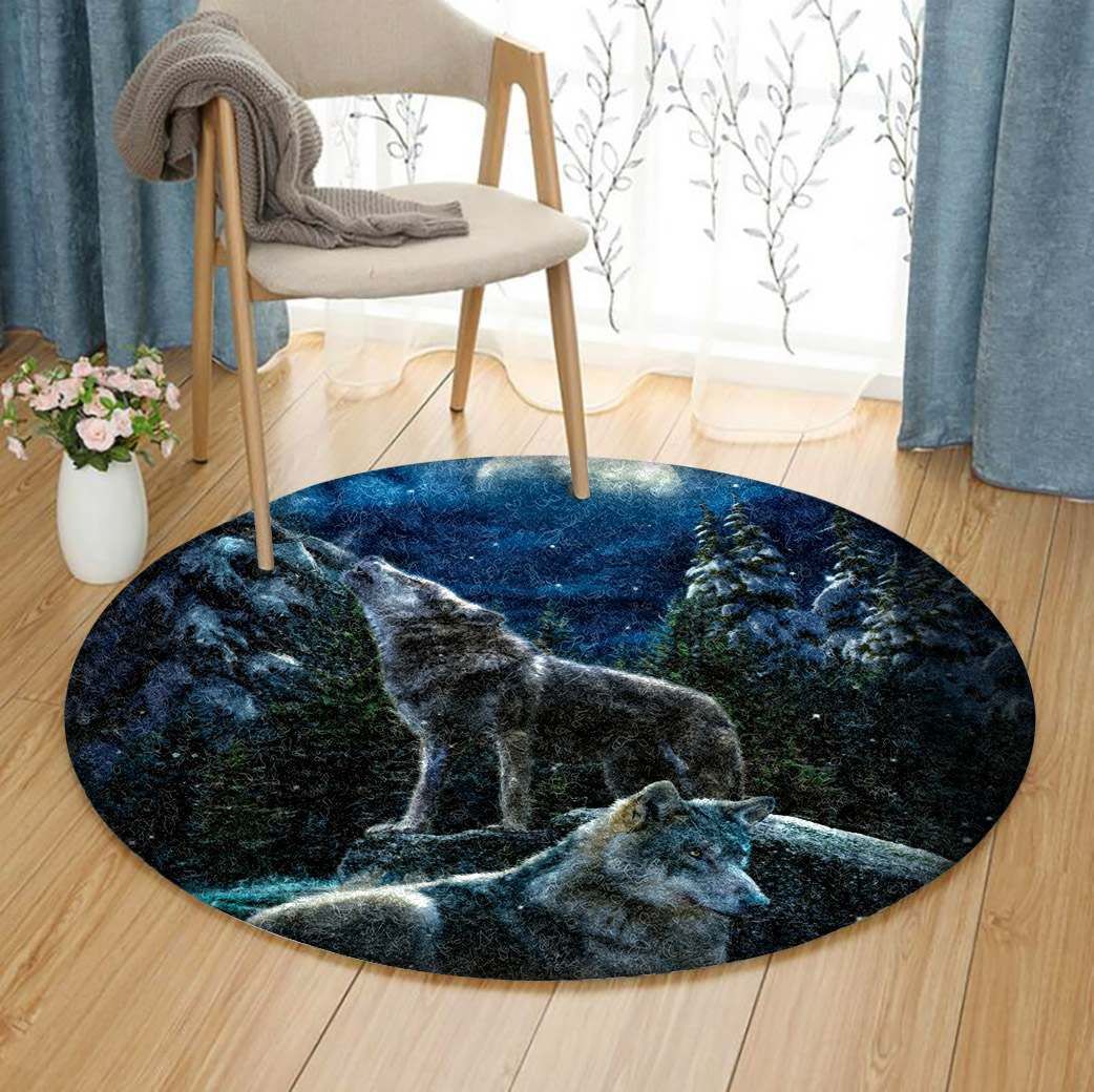 Wolf Round Carpet