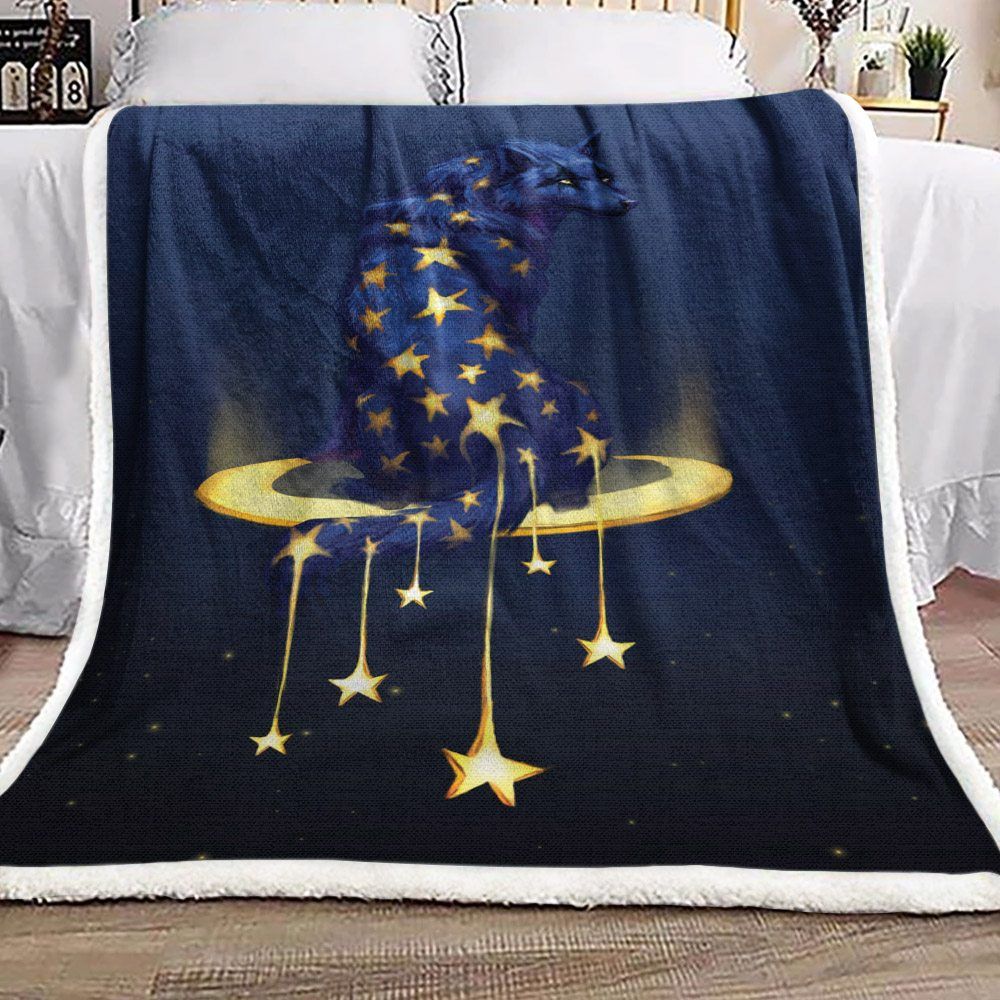 Wolf Sherpa Fleece Blanket