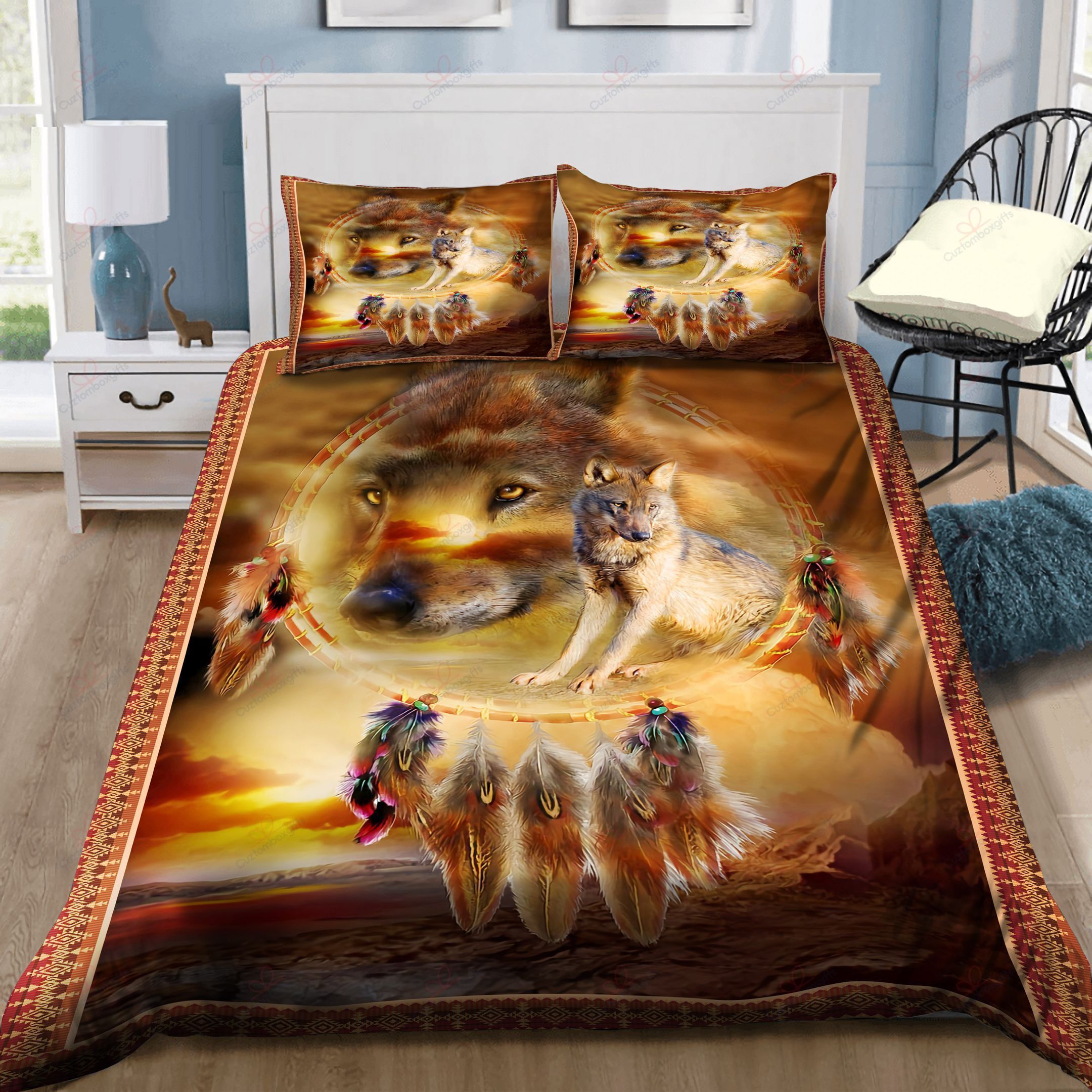 Wolf Dreamcatcher Printed Bedding Set