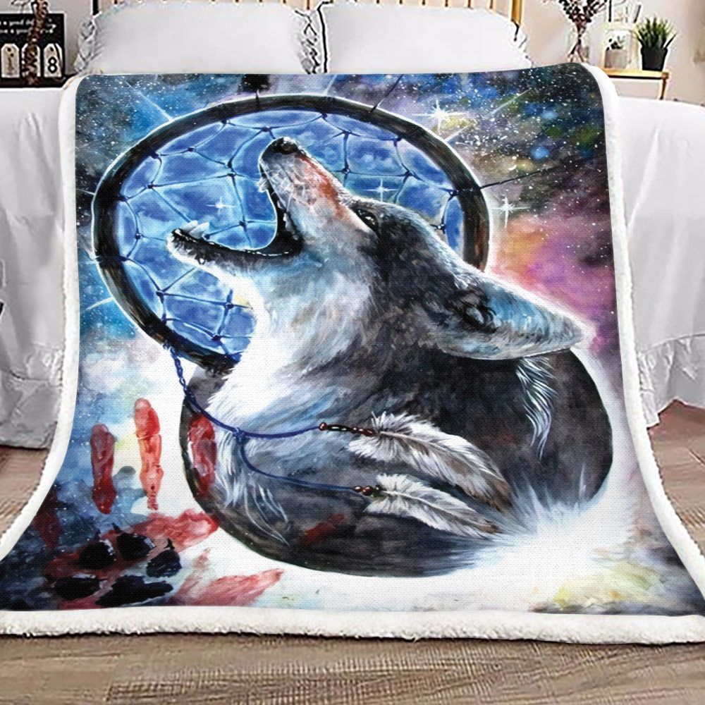 Wolf Dreamcatcher Sherpa Fleece