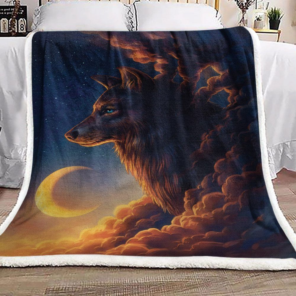 Wolf Sherpa Fleece Blanket