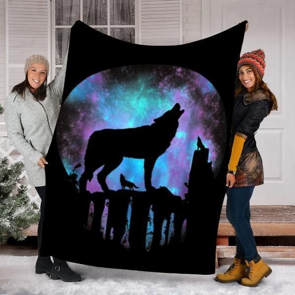 Wolf Family Sherpa Fleece Blanket